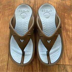 Crocs Disney Flip Flop Sandals Grey Blue size 7W